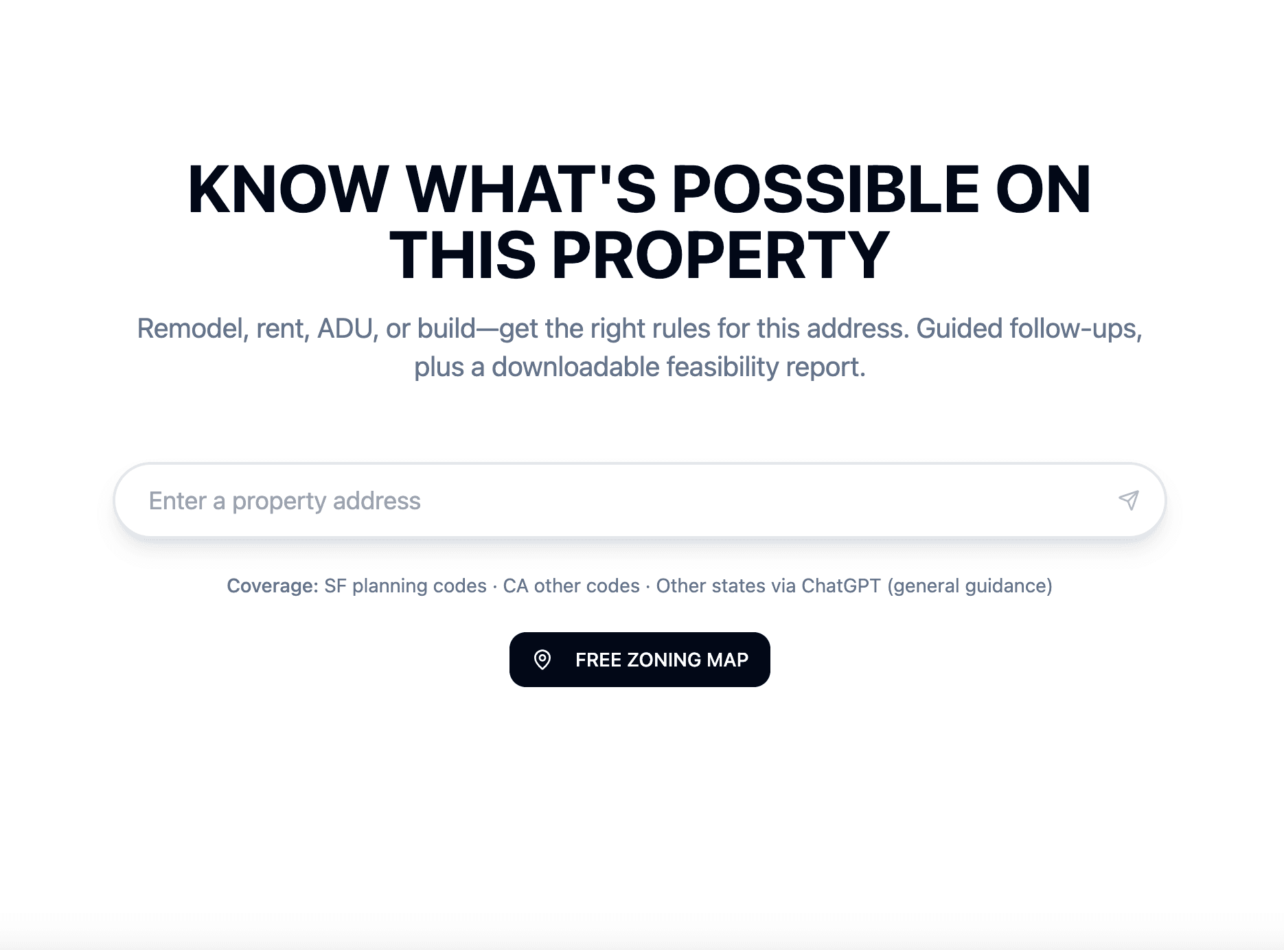ENTER ADDRESS screenshot