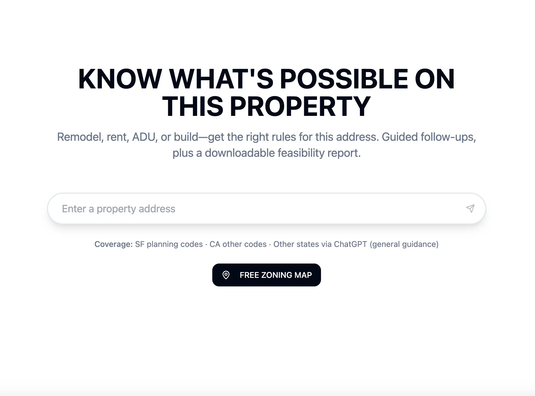 ENTER ADDRESS screenshot