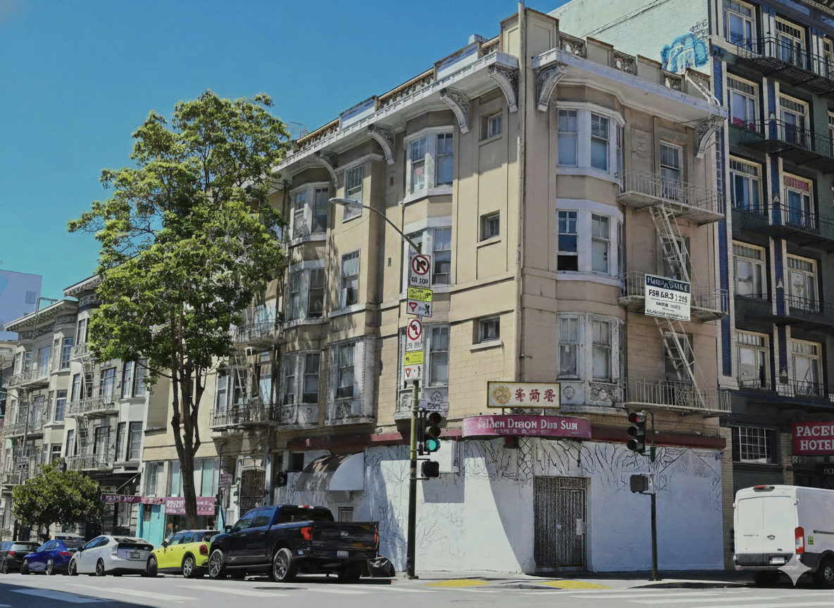 Fine arts antique shop storefront in San Francisco
